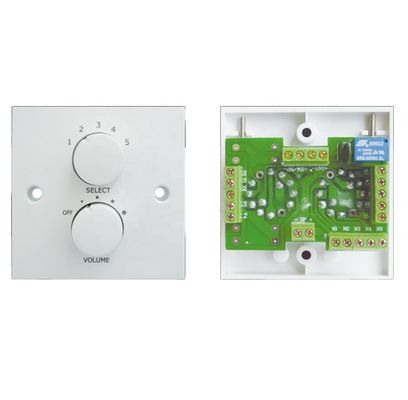 Contrôleur de volume mural 30W en matériau PC efficace et sensible, couleur blanche