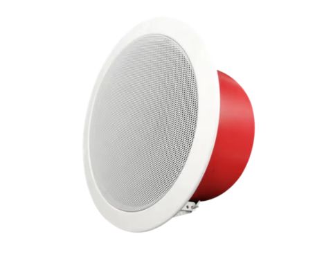 Haut-parleur de plafond ignifuge EN54 6W Dôme rouge et blanc Enceintes de plafond PA 6 pouces