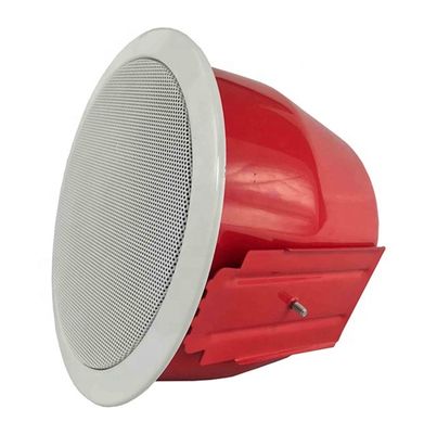 Bon prix 5 pouces haut-parleur de plafond d'alarme incendie 100V 6W Red Dome PA haut-parleur d'alarme incendie plafond monté en ligne
