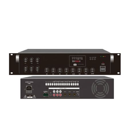 Bon prix Amplificateur mélangeur 60W FM Amplificateur mélangeur commercial 70V 100V Rectangle en ligne