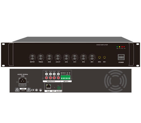 Bon prix Amplificateur mélangeur 70dB 120W 70V 100V Amplificateur SIP Boîtier métallique en ligne