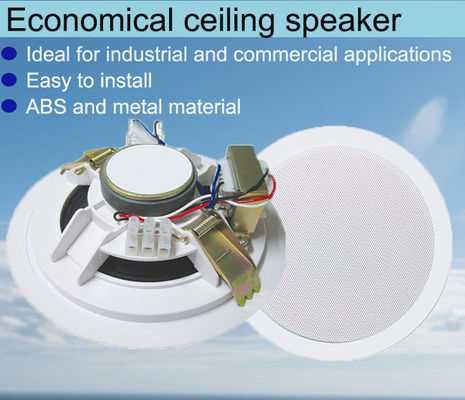CL-208 6W 100V ABS haut-parleur de plafond en plastique PA avec pince à ressort haut-parleur de plafond économique de 8 pouces