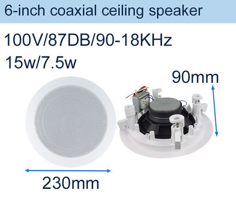 Harga bagus 8 inci 20W/10W Speaker langit-langit 80-18KHz ABS Koaksial Speaker Flush Mount on line