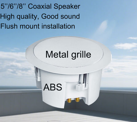 Good price Hotel Schools 100/70V Ceiling Speakers 8 Inch 40/20/10/5w/8ohm Coaxial Loudspeaker online