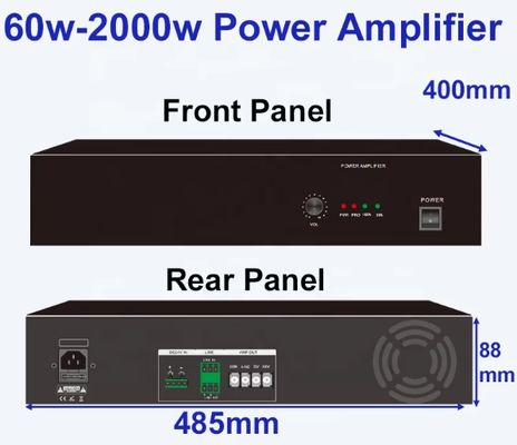 Bon prix Amplificateur de puissance 80DB 120W avec surcharge CC, fusible CA et court-circuit, OEM ODM en ligne