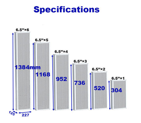 Good price 60W Outdoor Column Speaker IP44 Upright Speaker Aluminium Shell online